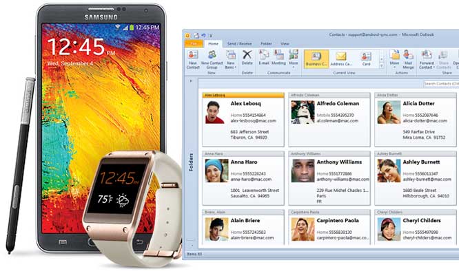 Galaxy Note3 Outlook Sync via USB ( Contacts Calendars Tasks and note
